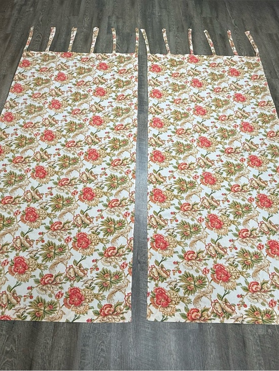 April Cornell Other - April Cornell Floral Curtain Panels Tie Top Cottagecore Shabby Chic Drapes